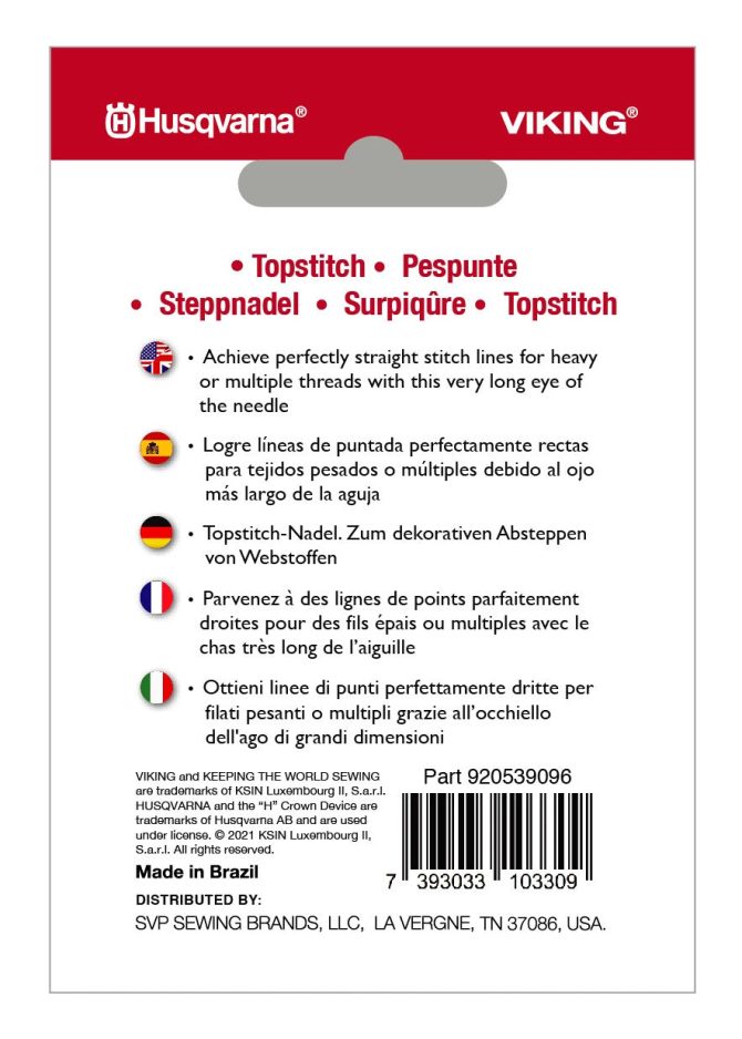 HUSQVARNA® VIKING® Topstitch Needles Size 90/14 5-Pack - Image 2