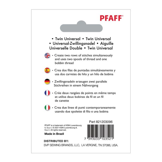 PFAFF® Twin Universal 2.5mm Needle Size 80/12 - Image 2