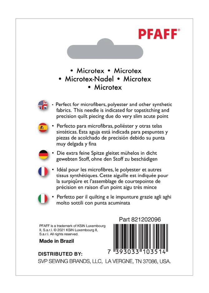 PFAFF® Microtex Needles Assorted Sizes 5-Pack - Image 2
