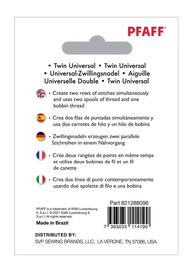 PFAFF® Twin Universal Needle 3mm Size 90/14 1-Pack - Image 2