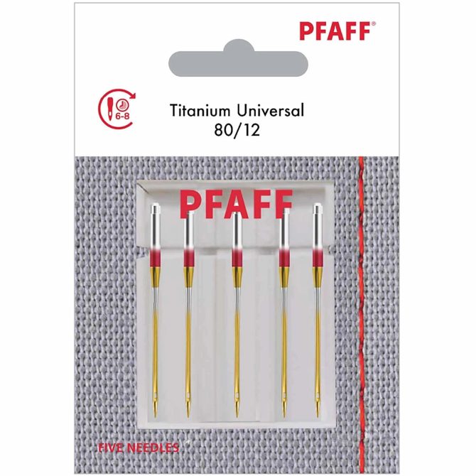 PFAFF® Titanium Universal Needles Size 80/12 5-Pack
