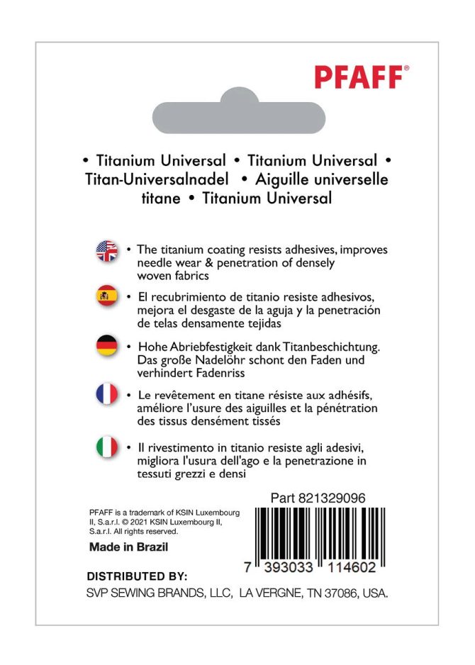 PFAFF® Titanium Universal Needles Size 90/14 5-Pack - Image 2