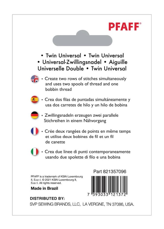 PFAFF® Twin Universal Needle 4mm Size 100/16 1-Pack - Image 2