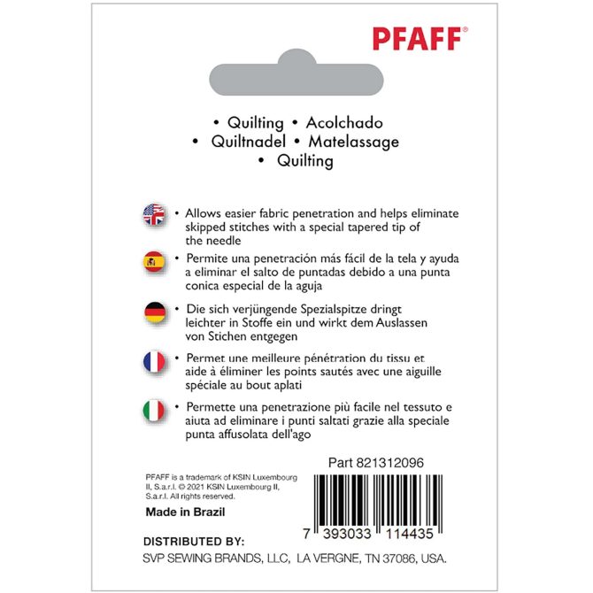 PFAFF® Quilting Needles Size 80/12 5-Pack - Image 2