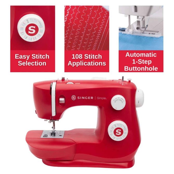 SINGER® Simple™ 3337 Red Sewing Machine - Image 4