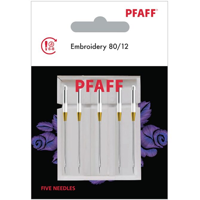 PFAFF® Embroidery Needles Size 80/12 5-Pack