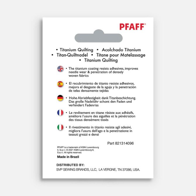 PFAFF® Titanium Quilting Needles Size 80/12 5-Pack - Image 2
