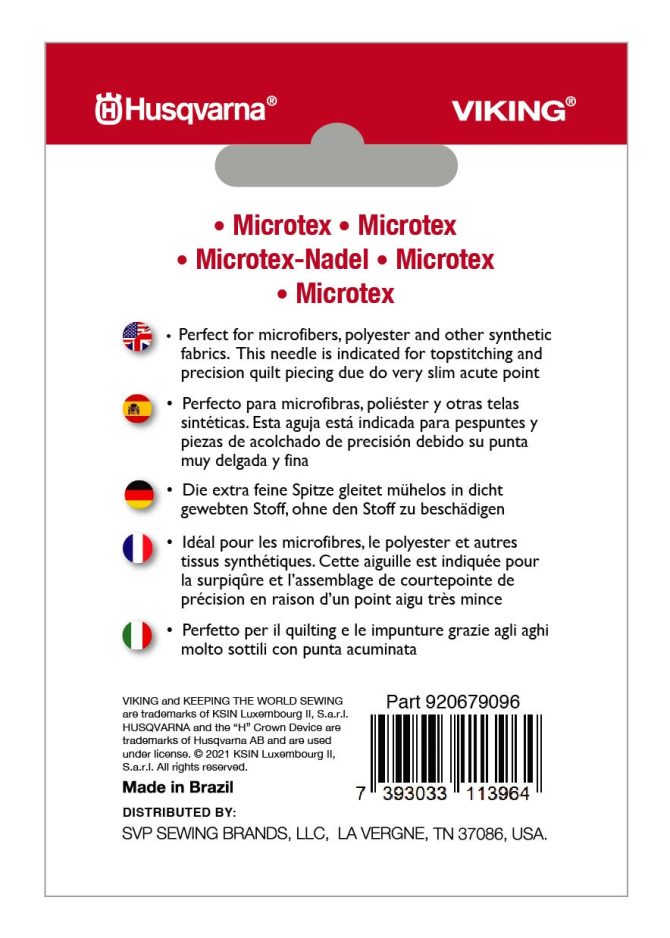HUSQVARNA® VIKING® Microtex Needles Size 90/14  5-Pack - Image 2