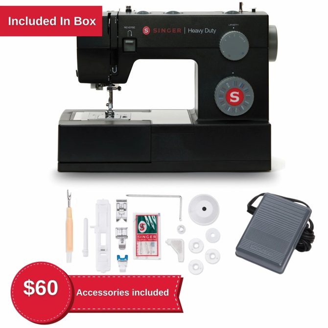 SINGER® Heavy Duty 4432 Black Sewing Machine & Universal Canvas Tote Bundle - Image 5