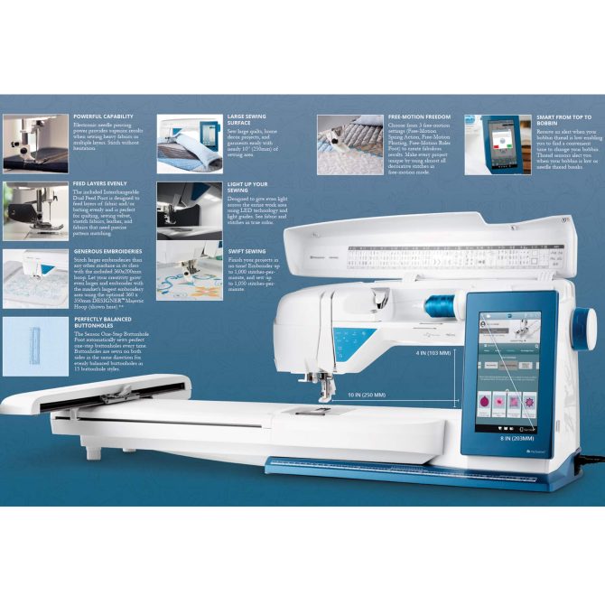 HUSQVARNA® VIKING® DESIGNER SAPPHIRE™ 85 Sewing & Embroidery Machine - Image 3