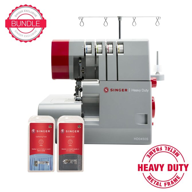 SINGER® HD0450S Heavy Duty Serger & Presser Foot Bundle