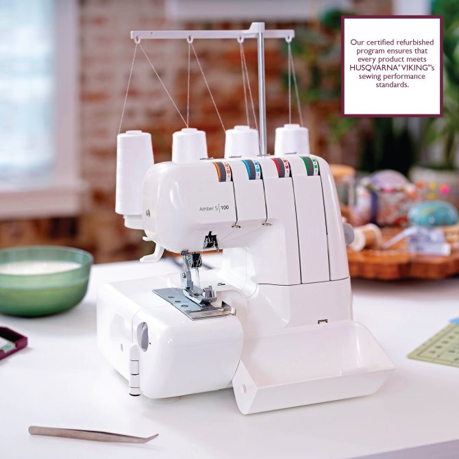 HUSQVARNA® VIKING® Refurbished AMBER S|100 Overlock Machine - Image 2