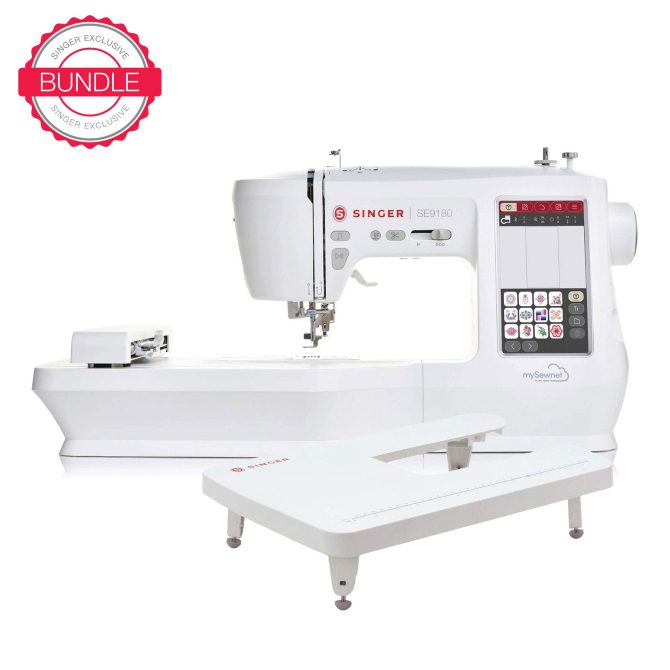 SINGER® SE9180 Sewing & Embroidery Machine & Extension Table Bundle