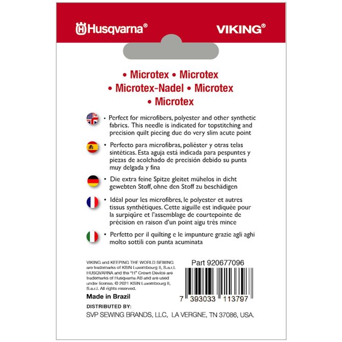 HUSQVARNA® VIKING® Microtex Needles Size 70/10 5-Pack - Image 2