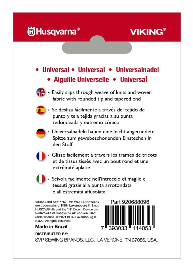HUSQVARNA® VIKING® Universal Needles Size 70/10 5-pack - Image 2