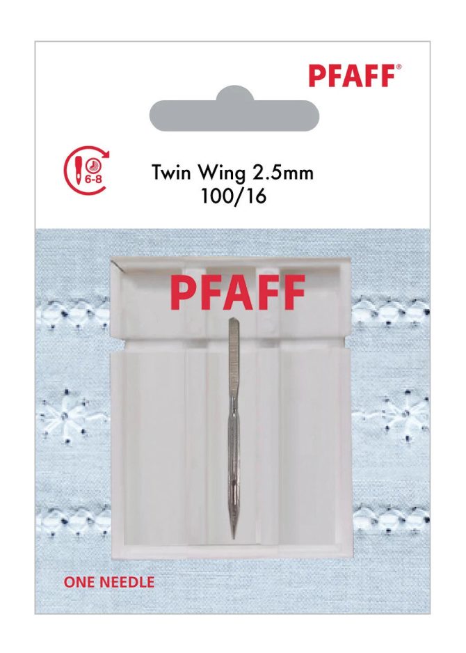 PFAFF® Twin Wing Needle 2.5mm Size 100/16 1-Pack