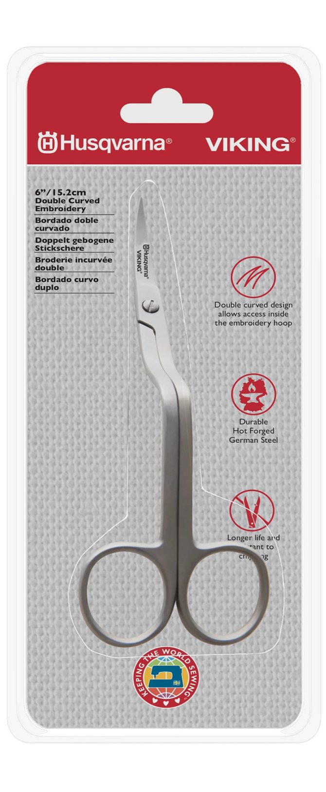 HUSQVARNA® VIKING® 6in/15.2cm Double Curved Embroidery Scissor - Image 4
