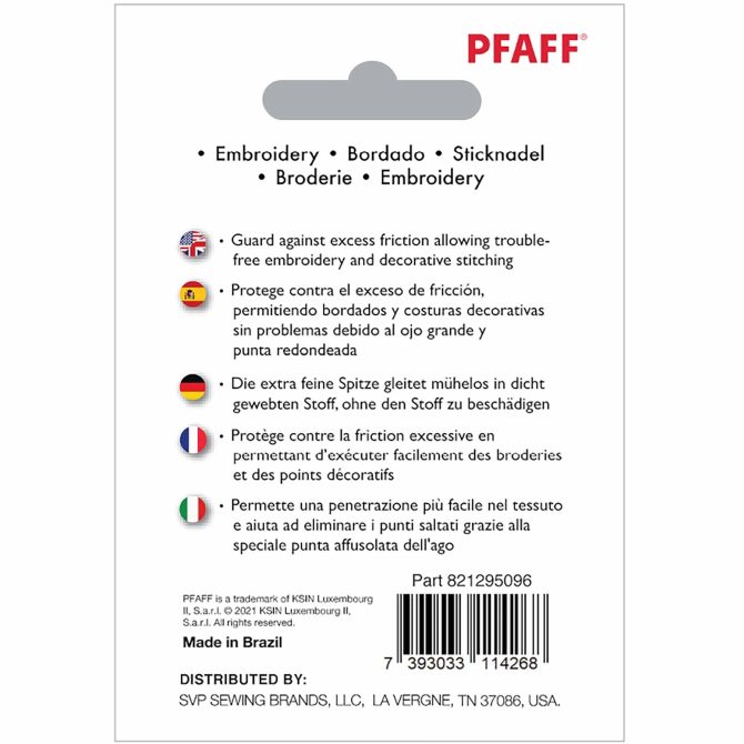 PFAFF® Embroidery Needles Size 80/12 5-Pack - Image 2