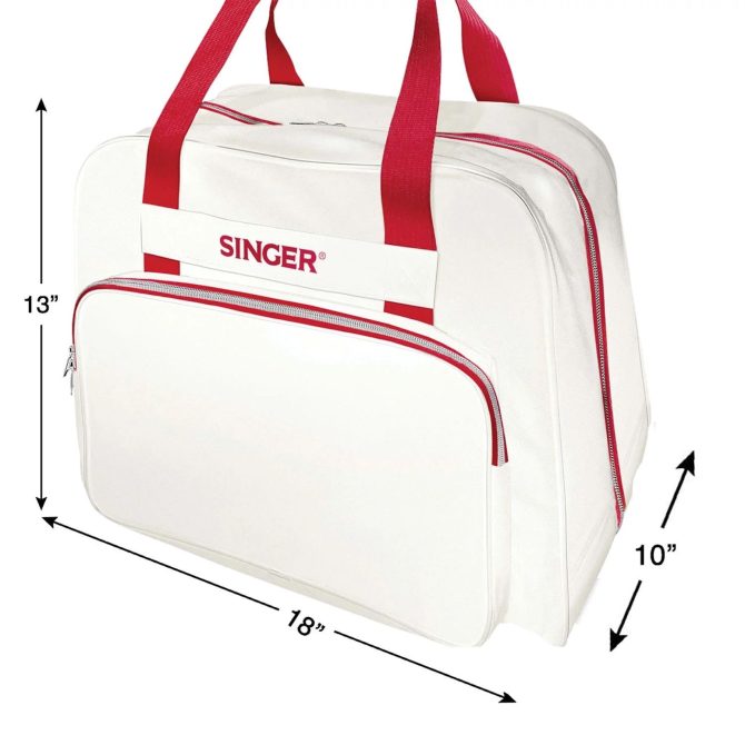 SINGER® Cream/Red Universal Tote Bag - Image 4