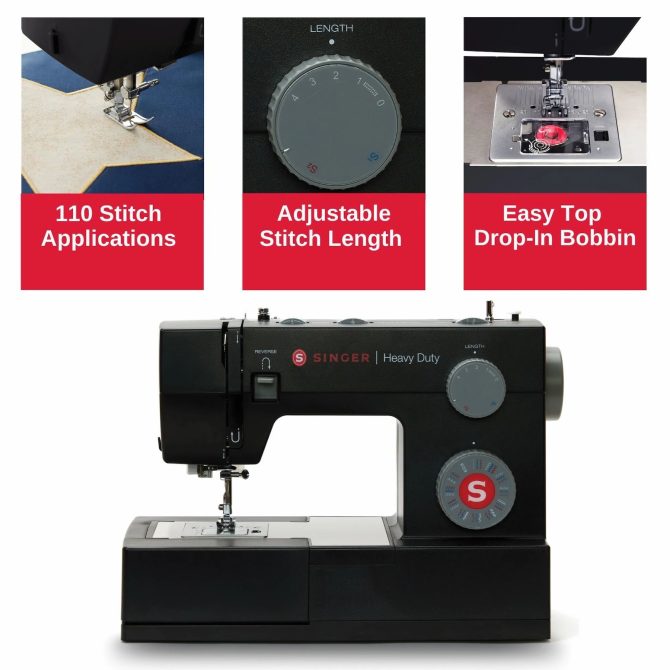 SINGER® Heavy Duty 4432 Black Sewing Machine & Universal Canvas Tote Bundle - Image 6