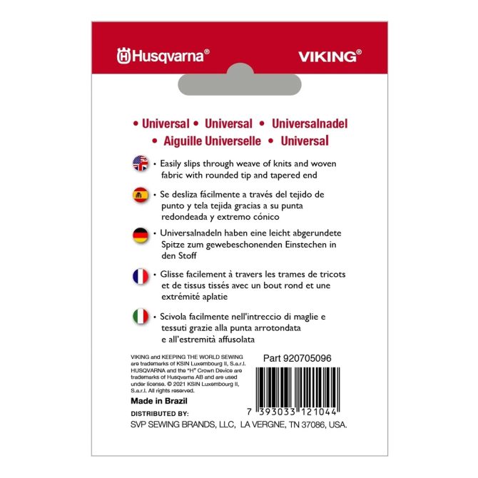 HUSQVARNA® VIKING® Universal Needles Size 60/08 5-Pack - Image 2