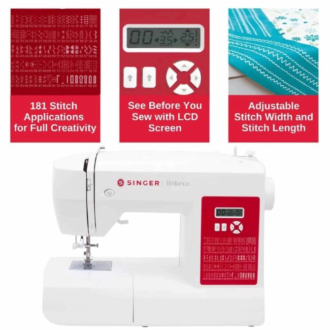 SINGER® 62C Brilliance™ Plus Sewing Machine with Extension Table - Image 6