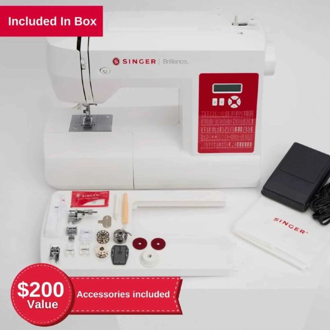 SINGER® 62C Brilliance™ Plus Sewing Machine with Extension Table - Image 3