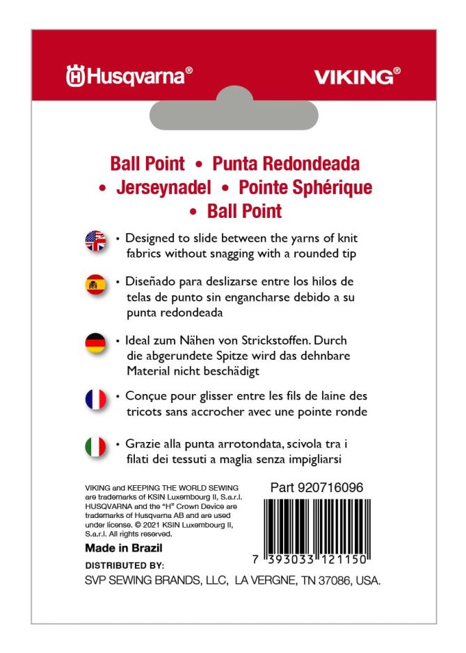 PFAFF® Ball Point Needles Size 100/16 5-Pack - Image 2