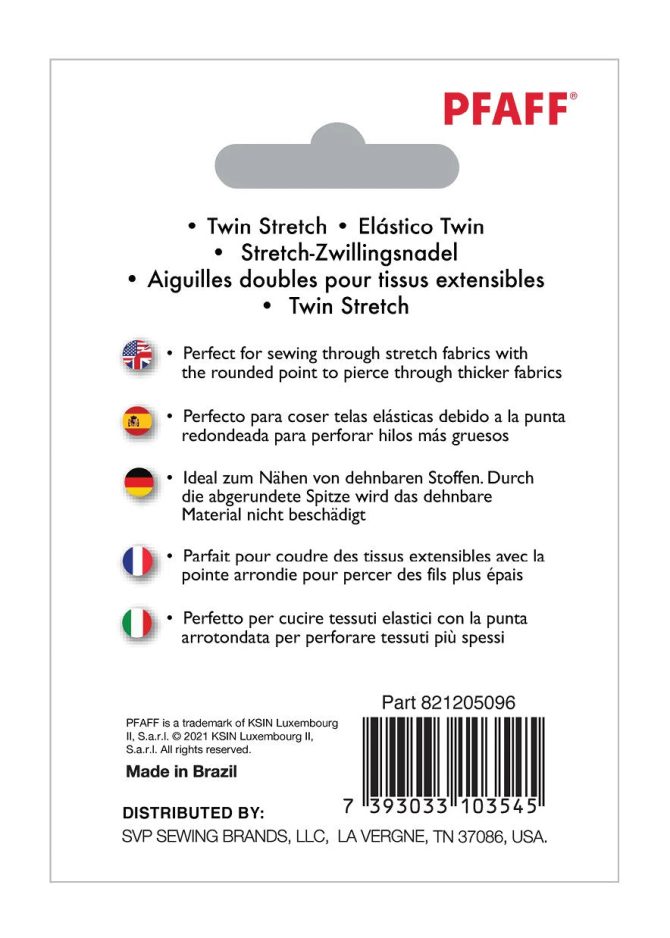 PFAFF® Twin Stretch Needle 4mm Size 75/11 1-Pack - Image 2